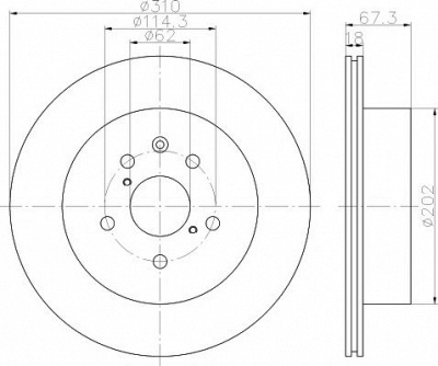 HELLA PAGID 8dd355121961 -  Тормозной диск